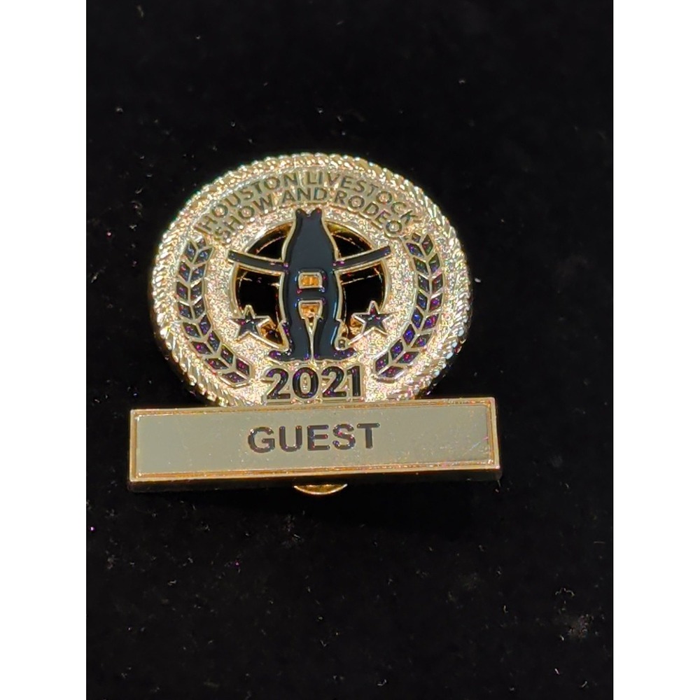 Houston Livestock Show and Rodeo 2021 Guest Gold Tone Enamel Lapel Pin 78166
